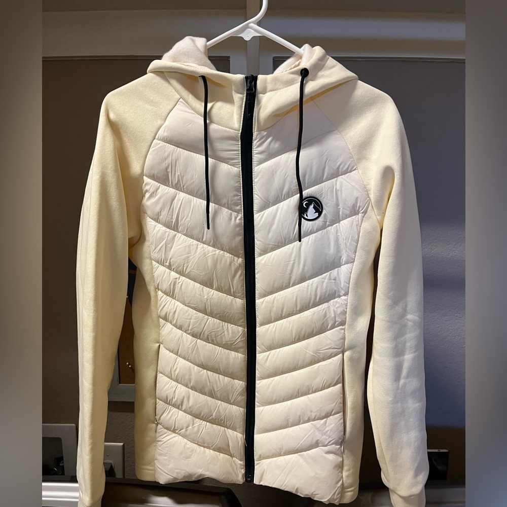Women’s Zyia zip up jacket with hood. Size M. Non smoking home. Worn once.